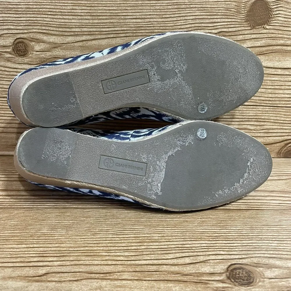 Giani Bernini Ozara Shoes Women Size 11m Navy & Creme‎ Textile Wedge Heel Boho